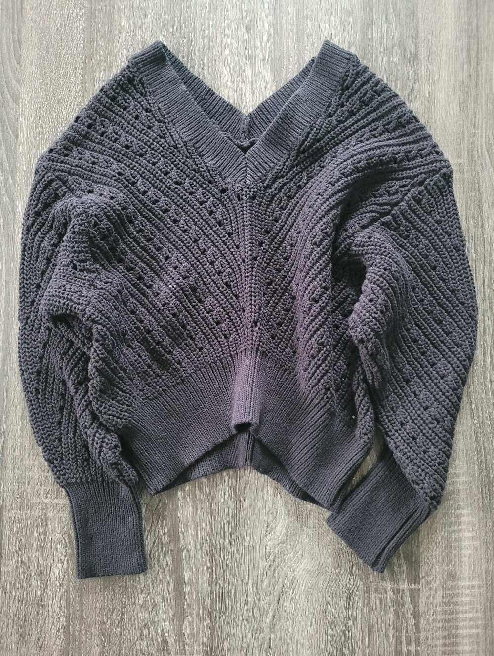 NWT Express Black Open Stitch Sweater